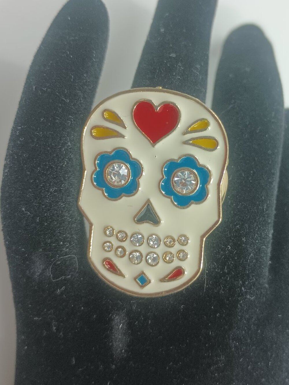 Kirks Folly Sugar Skull Stretch Ring.